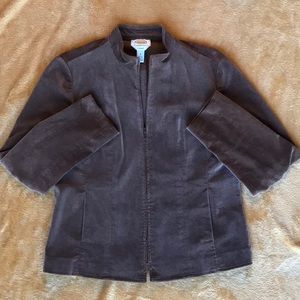 Talbots brown zipper jacket S